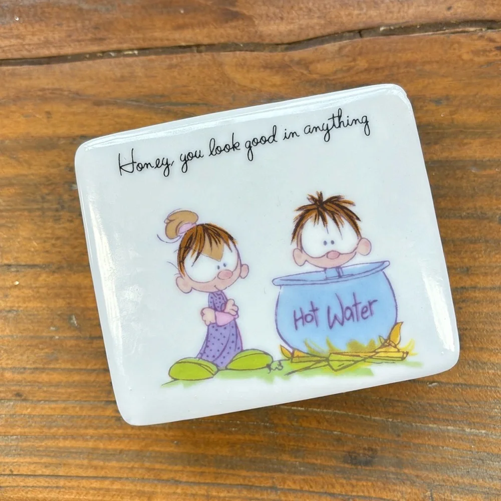Vintage Enesco Frank & Willie funny trinket dish